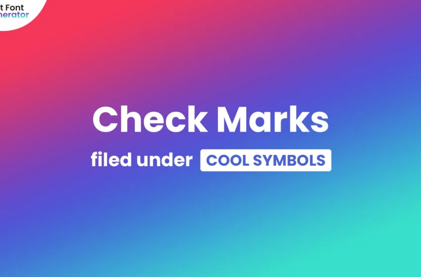 Check Marks Symbols