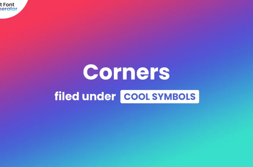 Corners Symbols
