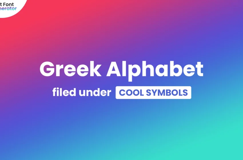 Greek Alphabet Letters Symbols