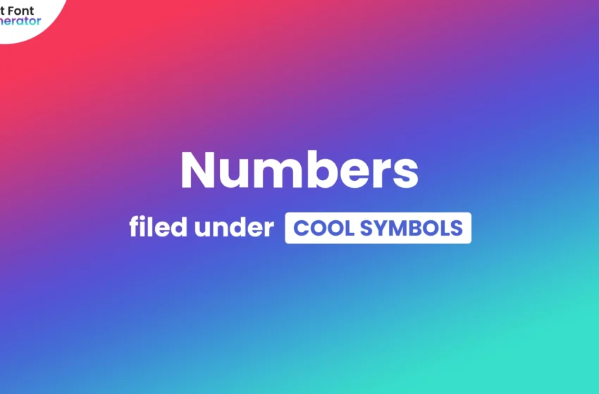 Numbers Symbols