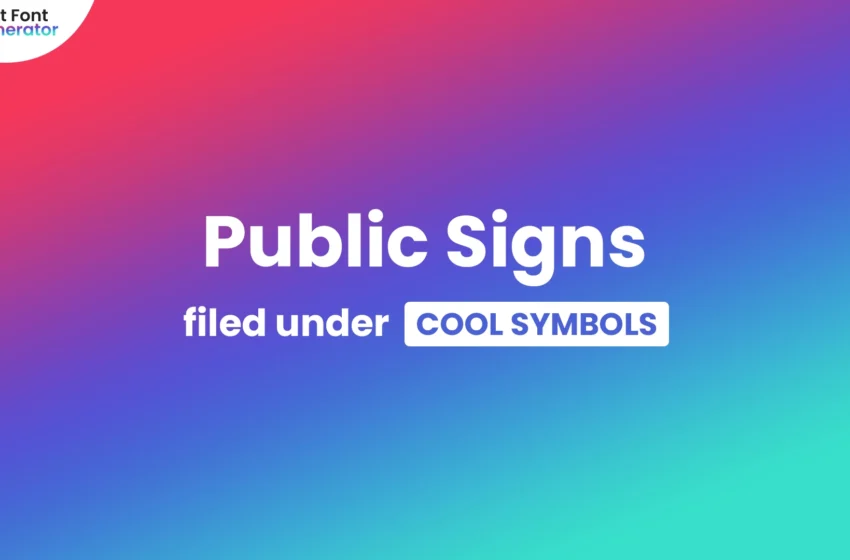 Public Signs Symbols