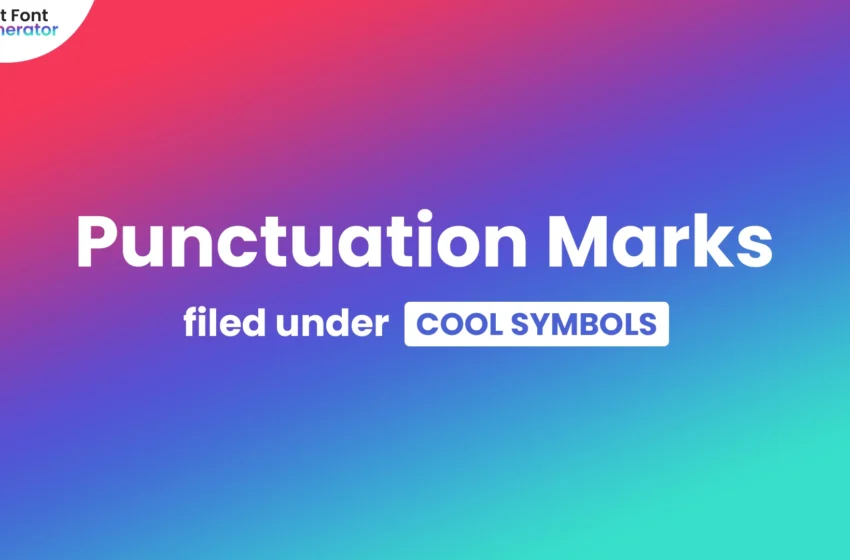 Punctuation Mark Symbols