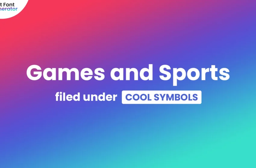 Games and Sports Symbols